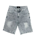 Mixed Emotions Paisley Denim Shorts Blue