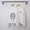 Chrome Hearts Multi-Color Sleeve Horseshoe & Cross Long Sleeve (White)